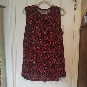 Lane Bryant 18/20 Floral Sleeveless High Neck Swing Tank Top NWT